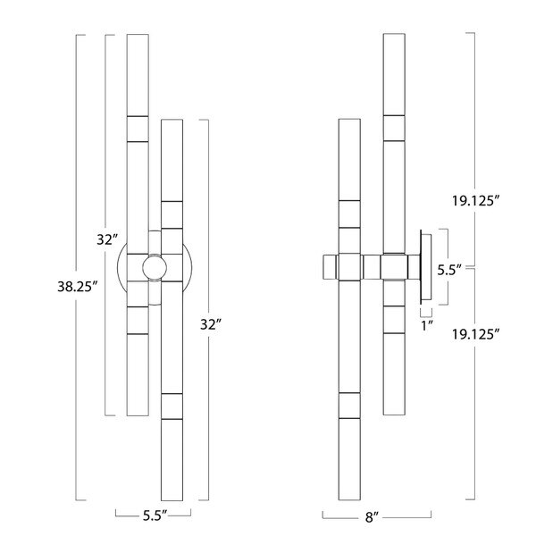 Cass Sconce (Natural Brass) Line Drawing